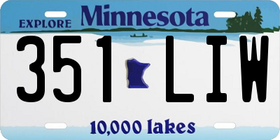 MN license plate 351LIW