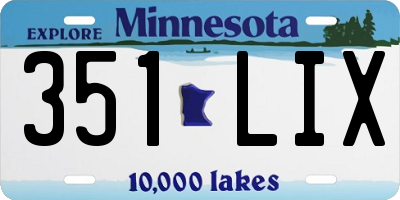 MN license plate 351LIX