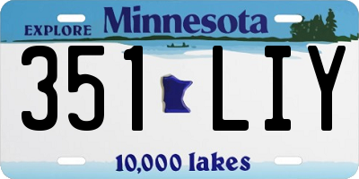 MN license plate 351LIY