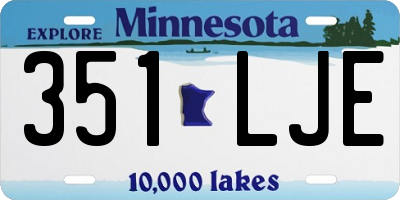 MN license plate 351LJE