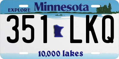 MN license plate 351LKQ