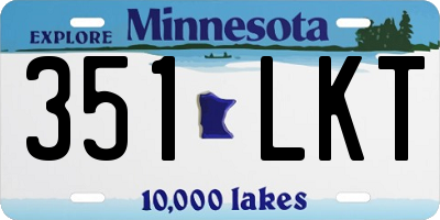 MN license plate 351LKT