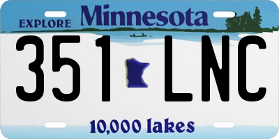 MN license plate 351LNC