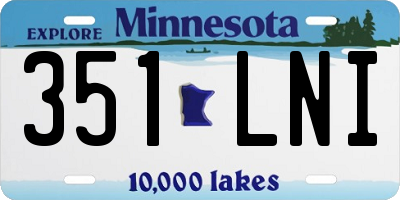MN license plate 351LNI