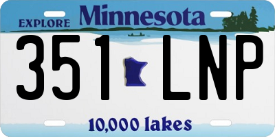 MN license plate 351LNP