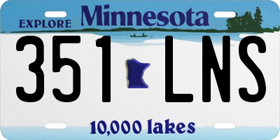 MN license plate 351LNS