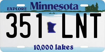 MN license plate 351LNT
