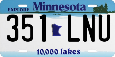 MN license plate 351LNU