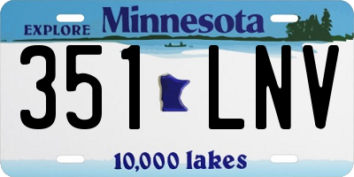MN license plate 351LNV