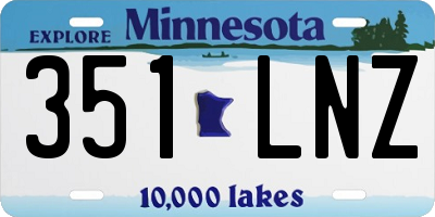 MN license plate 351LNZ