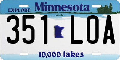 MN license plate 351LOA