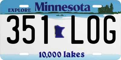 MN license plate 351LOG