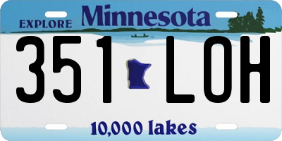MN license plate 351LOH