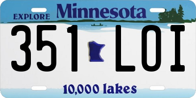 MN license plate 351LOI