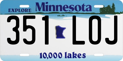 MN license plate 351LOJ
