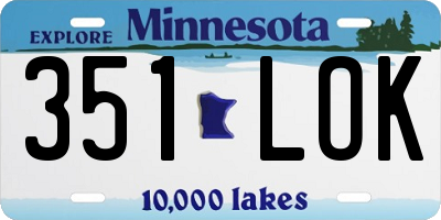 MN license plate 351LOK