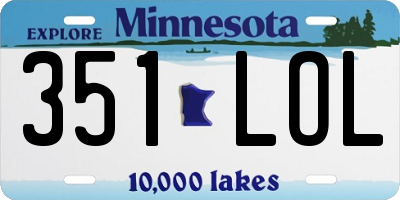 MN license plate 351LOL