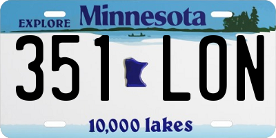 MN license plate 351LON