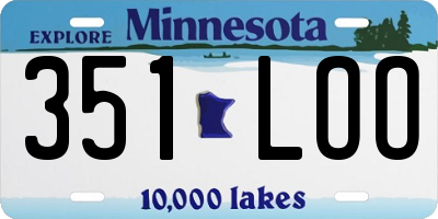 MN license plate 351LOO