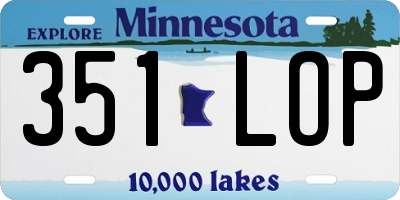 MN license plate 351LOP