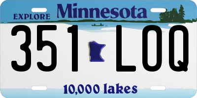 MN license plate 351LOQ