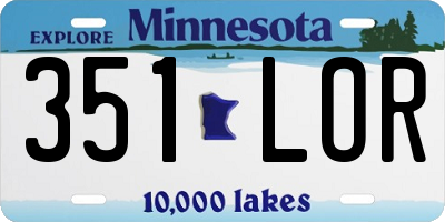 MN license plate 351LOR