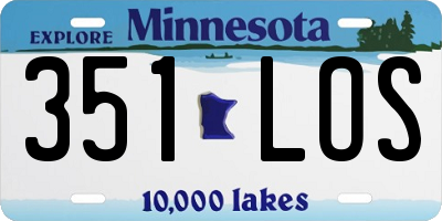 MN license plate 351LOS
