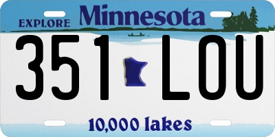 MN license plate 351LOU