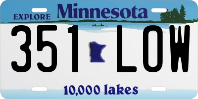 MN license plate 351LOW