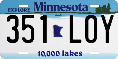 MN license plate 351LOY