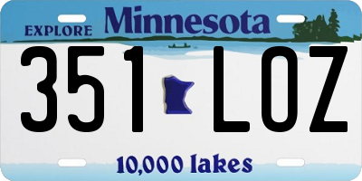 MN license plate 351LOZ