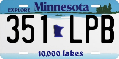MN license plate 351LPB