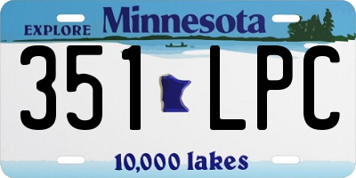 MN license plate 351LPC