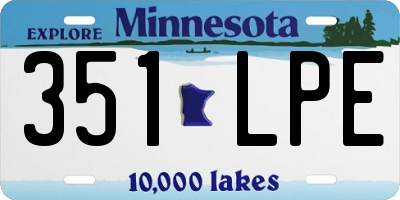 MN license plate 351LPE