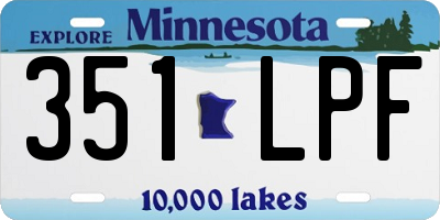 MN license plate 351LPF