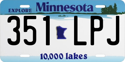MN license plate 351LPJ