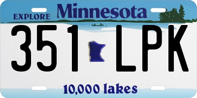 MN license plate 351LPK