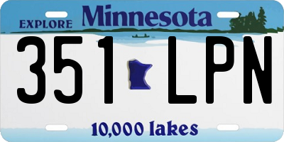 MN license plate 351LPN