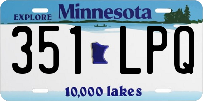 MN license plate 351LPQ