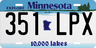MN license plate 351LPX