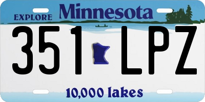 MN license plate 351LPZ