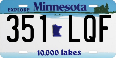 MN license plate 351LQF
