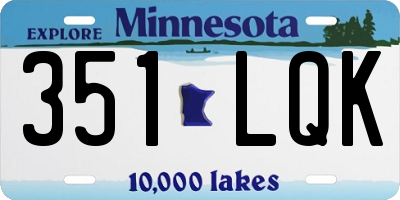 MN license plate 351LQK
