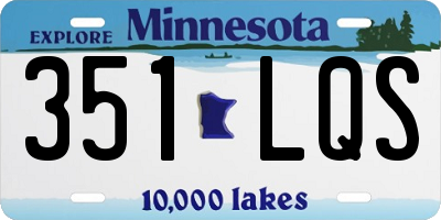MN license plate 351LQS