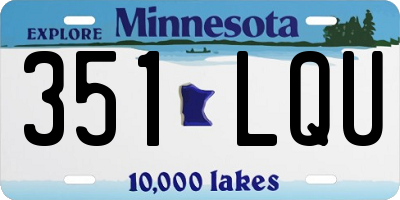 MN license plate 351LQU