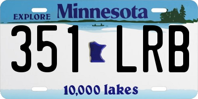 MN license plate 351LRB