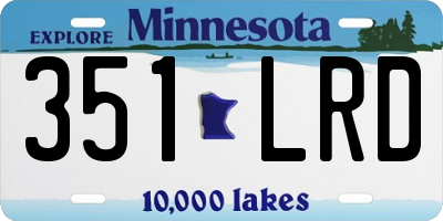 MN license plate 351LRD