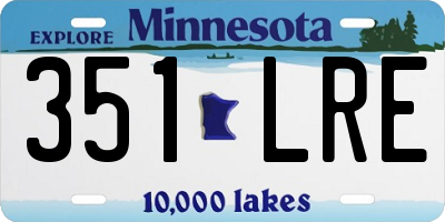 MN license plate 351LRE