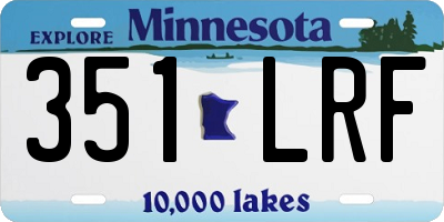 MN license plate 351LRF