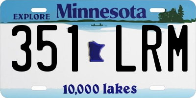 MN license plate 351LRM